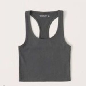 Abercrombie & Fitch Soft Charcoal Gray Ribbed Tank Top